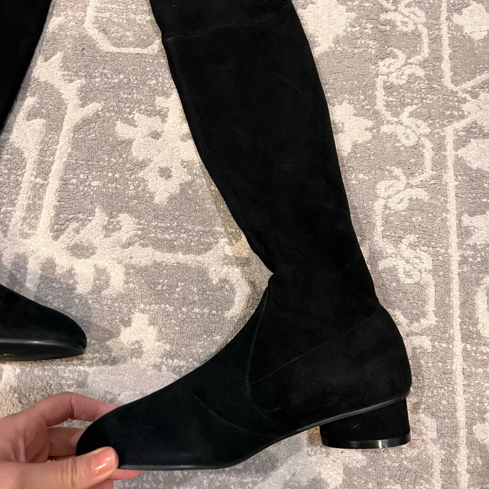 Stuart Weitzman Black Over-the-Knee Suede Boots